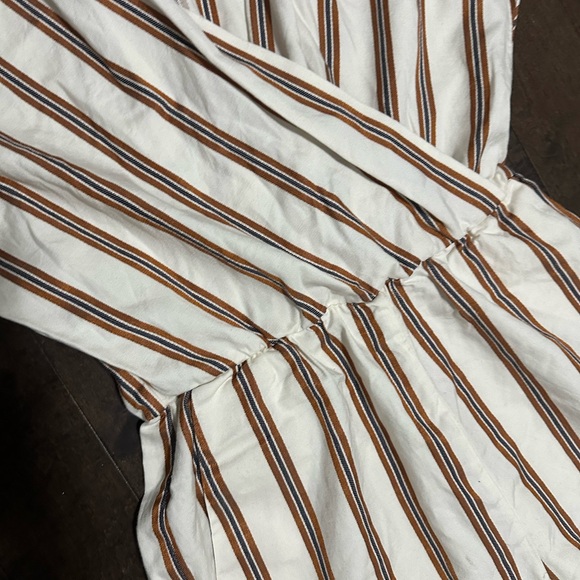 Maje Pieni wrap-effect striped twill jumpsuit - Size 40/US 8 - Picture 8 of 14